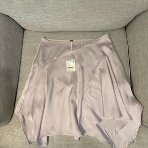 Free People Asymmetrical Lavender Mini Skirt